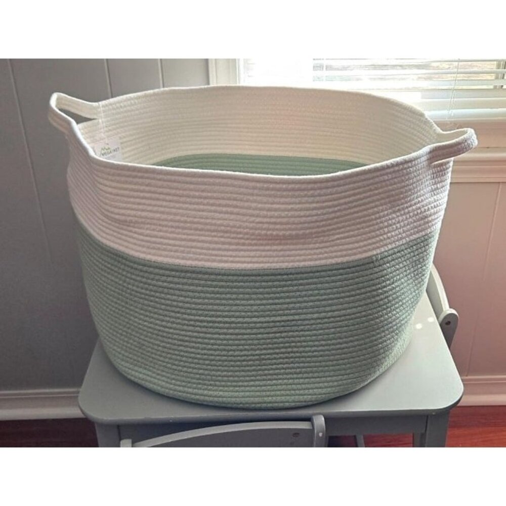 New Extra Large Green Storage Baskets, 22" X 22" X 14" Kids Toy Baskets Storage